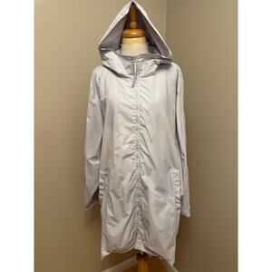 Eileen Fisher Light Cotton Nylon Hooded Coat Light Purple Lilac Sz 1X